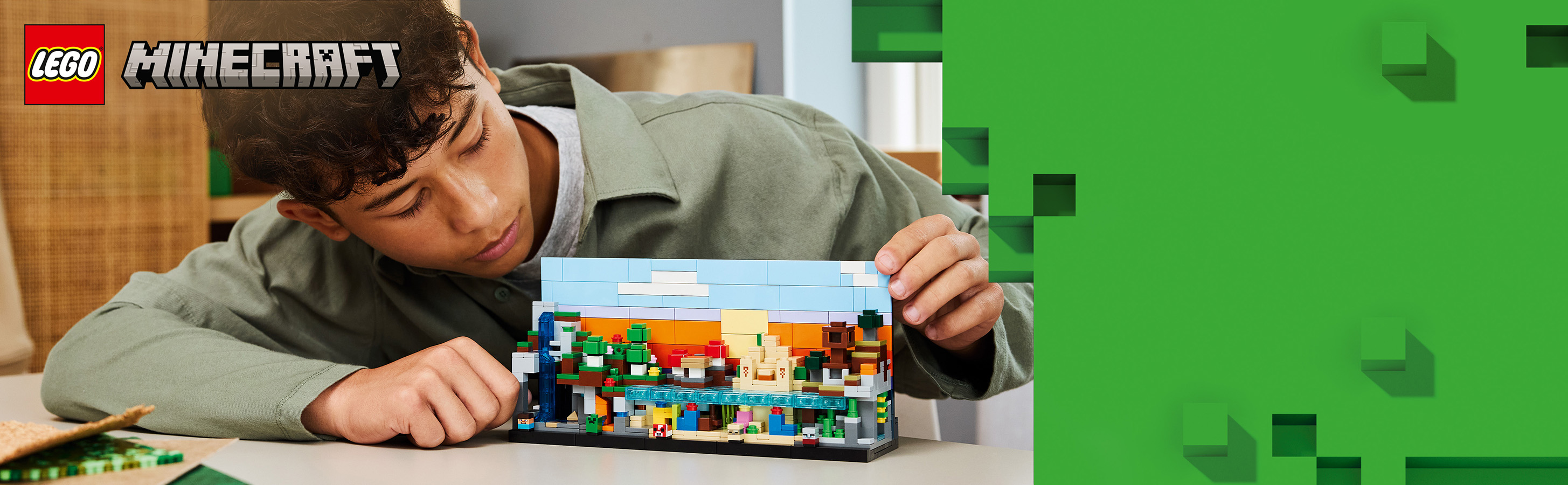 Výstavná stavebnica s biómami Minecraft®